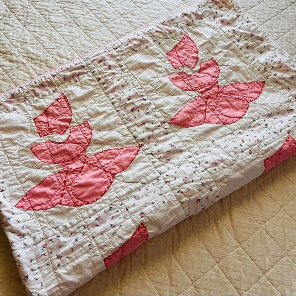 Vintage Handmade Cotton Parasol Petticoat Quilt.